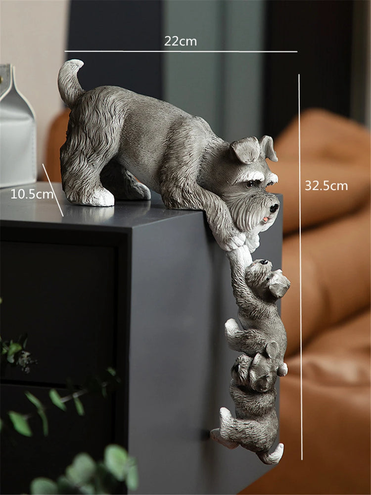 Schnauzer Family Hanging Sculpture Table Decoration