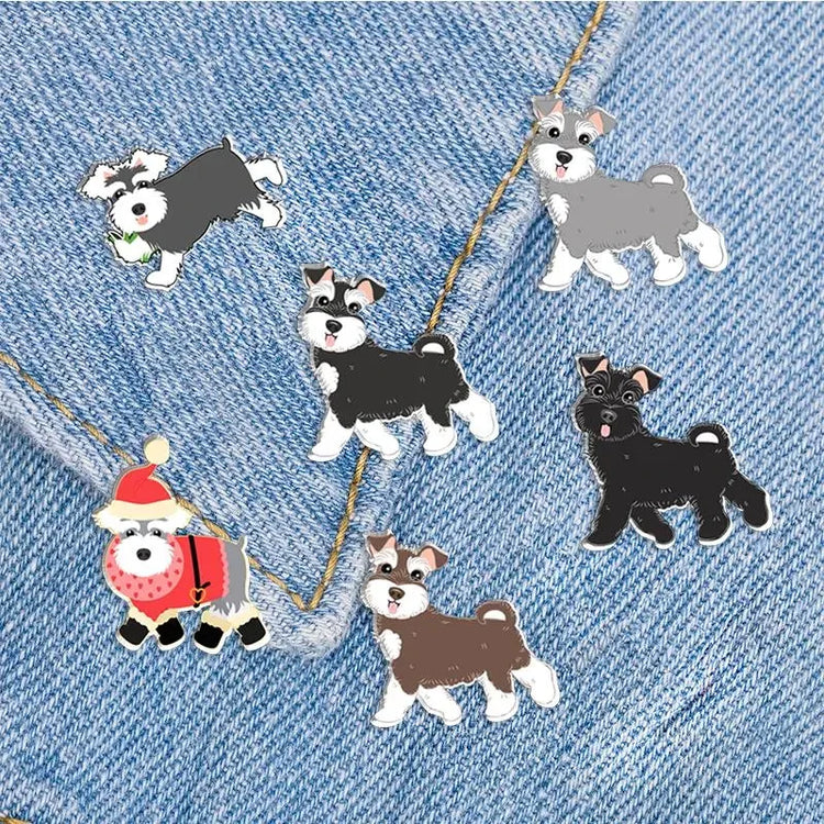 Schnauzer Lapel Pin Badges