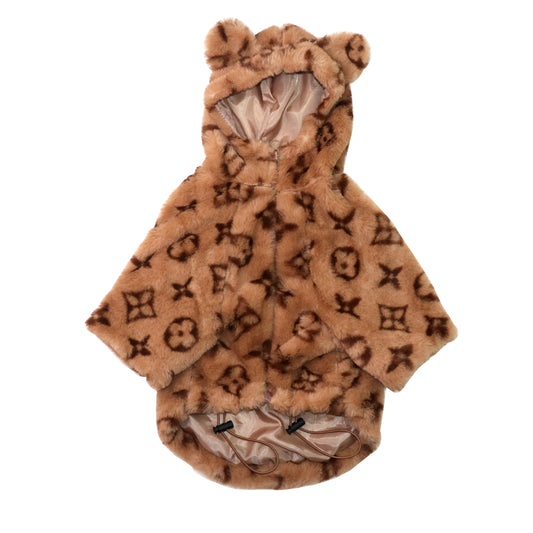 Chewy V Dog Coat - Brown
