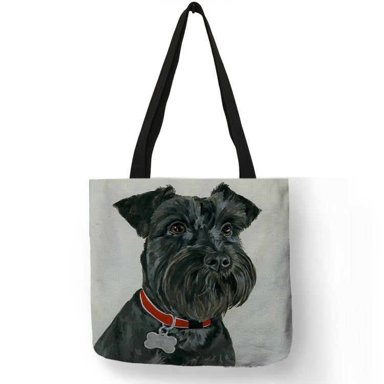 Schnauzer Dog Painting Handbags For Women
