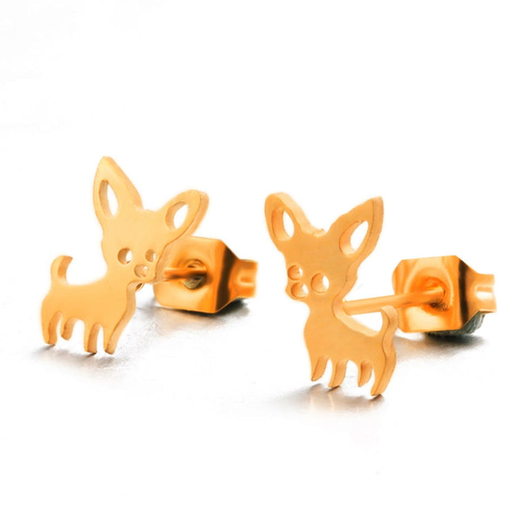 Cute Chihuahua Stud Stainless Steel Earrings For Women