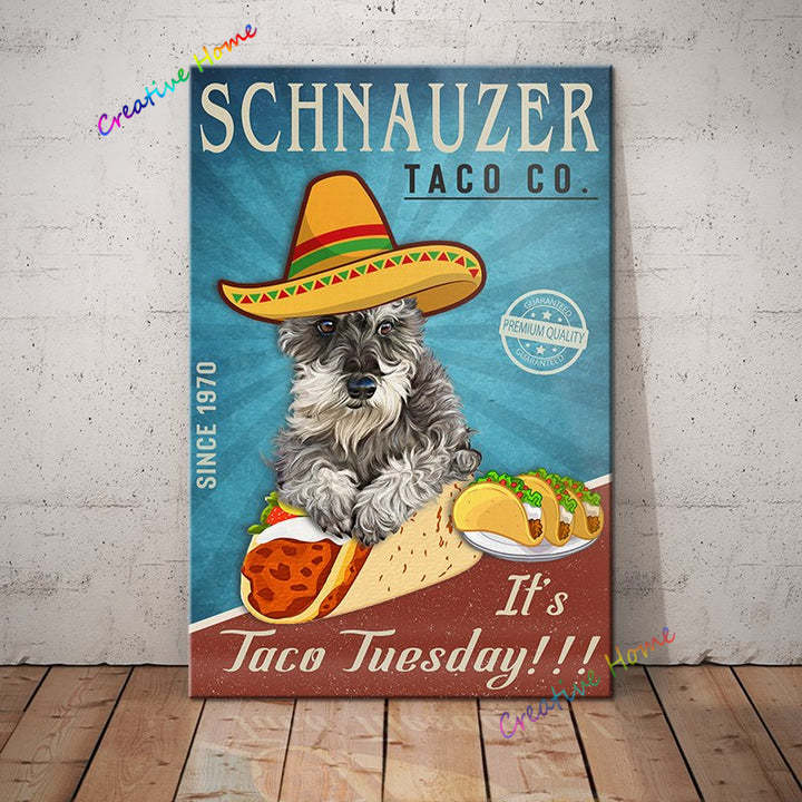 Schnauzer Dog variety of Retro Tin Sign Poster